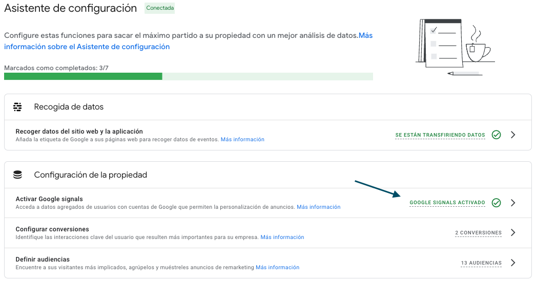 Configuración correcta de google signals de google analytics 4