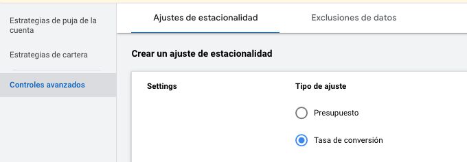Ajustes de Estacionalidad Google Ads