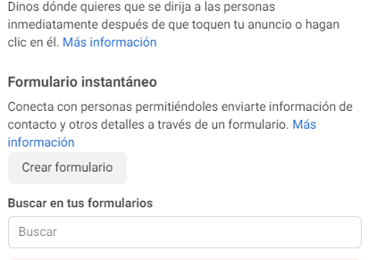 Formulario Instantaneo de Facebook Ads