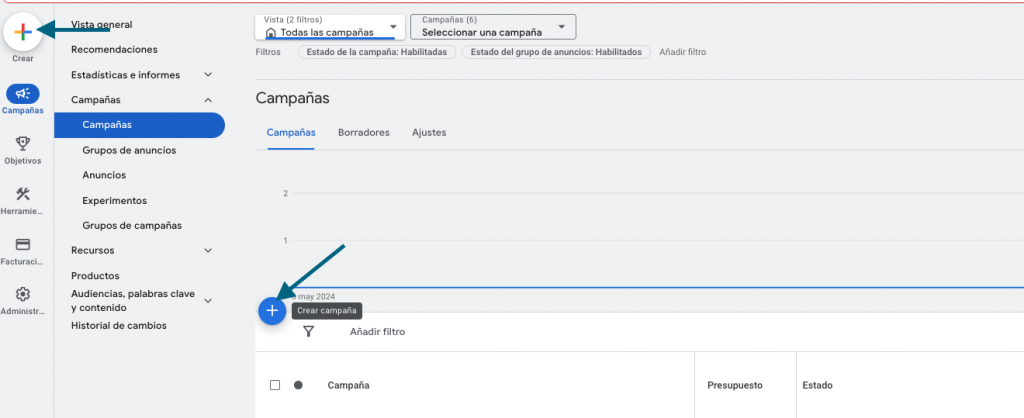 Como crear una campaña en googlee ads
