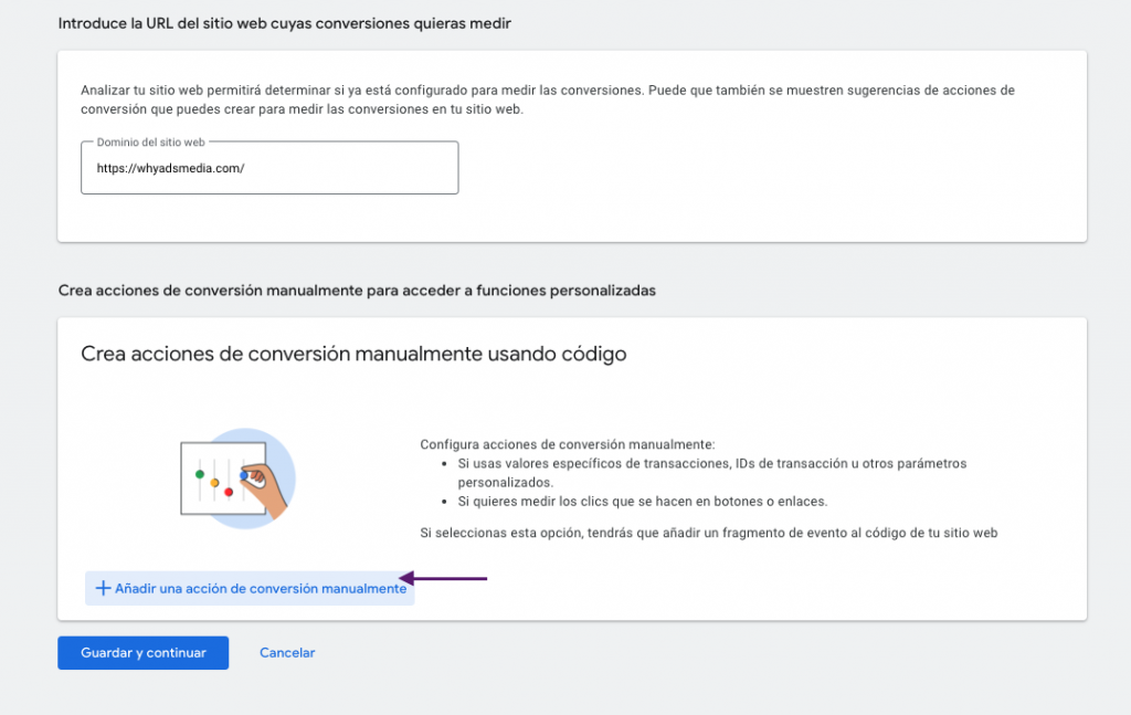 Como crear acción de Conversio´n Google Ads
