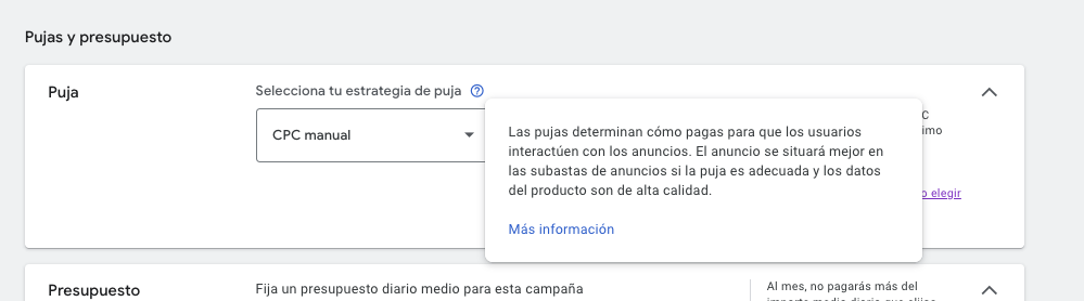 Estrategia de puja cpc manual en google ads 