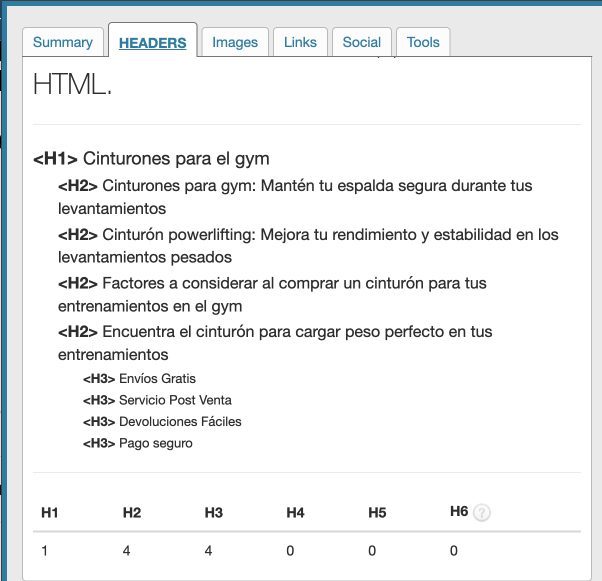 Estructura SEO on page