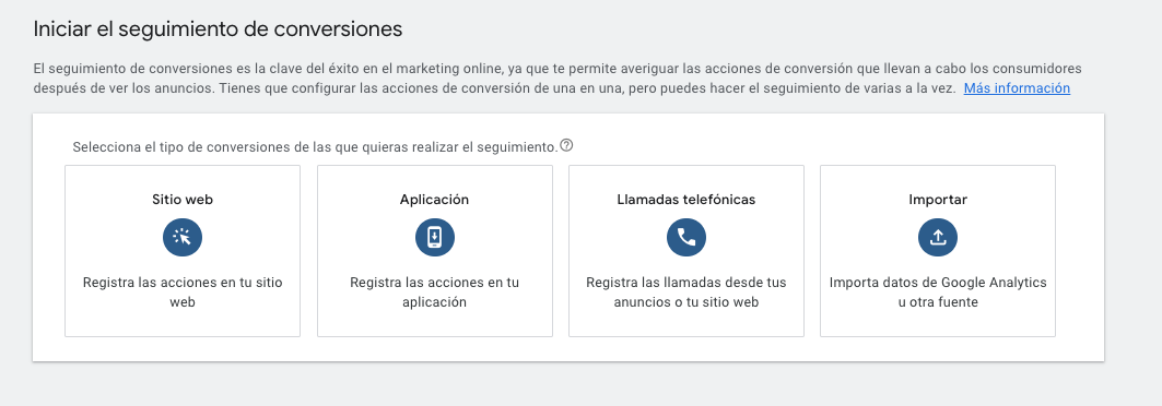Tipos de Seguimiento de Conversio´n en Google Ads
