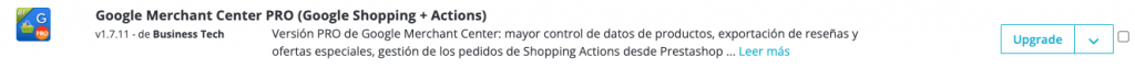 Plugin de Google Merchant Center para Prestashop